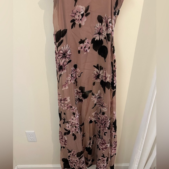 Romance in the Making Mauve Floral Print Velvet Maxi Dress - Picture 6 of 9
